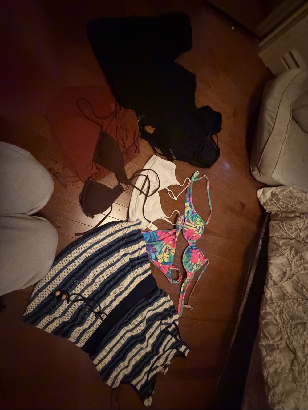 Bundle of swim wear, Marshall’s cover up set, aerie white top, SHEIN, Amazon